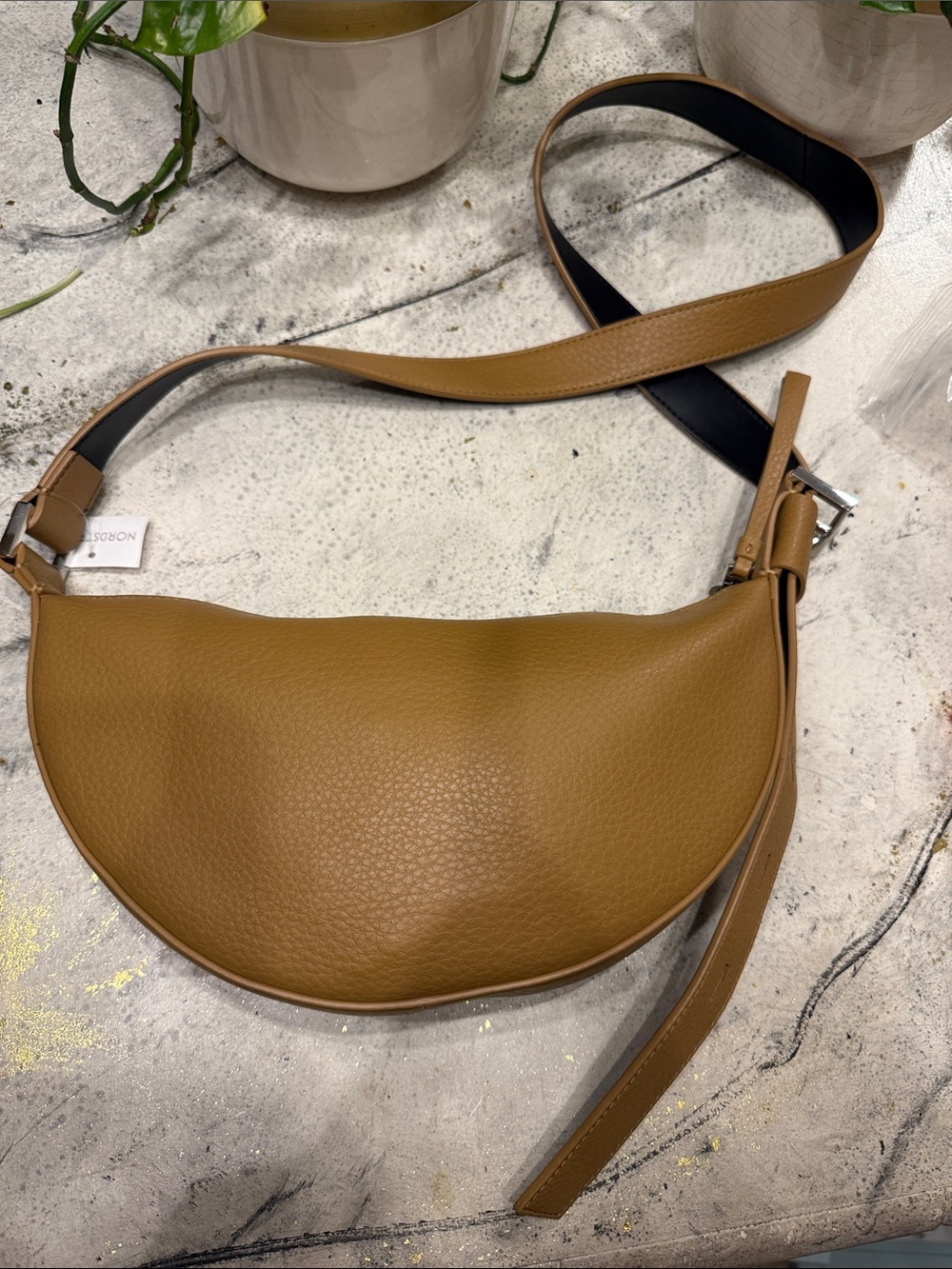 All Saints Tan Crescent Crossbody Bag - Picture 4 of 11